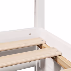 vidaXL Bed Frame with Headboard Wax Solid Wood Pine - white, 200 x 200 cm - Additional view 9