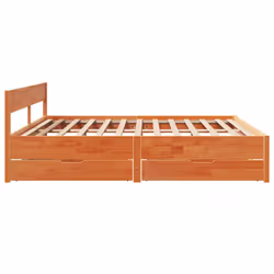vidaXL Bed Frame with Headboard Wax Solid Wood Pine - wax brown, 160 x 200 cm - Additional view 6