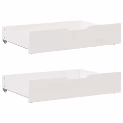 vidaXL Bed Frame with Headboard Wax Solid Wood Pine - white, 150 x 200 cm - Additional view 5