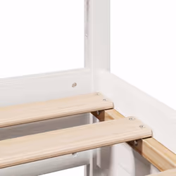 vidaXL Bed Frame with Headboard Wax Solid Wood Pine - white, 150 x 200 cm - Additional view 9