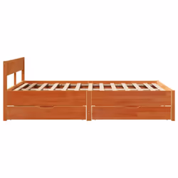 vidaXL Bed Frame with Headboard Wax Solid Wood Pine - wax brown, 120 x 200 cm - Additional view 6