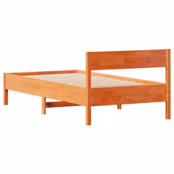 vidaXL Bed Frame with Headboard Wax Solid Wood Pine - wax brown, 100 x 200 cm - Additional view 7