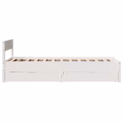 vidaXL Bed Frame with Headboard Wax Solid Wood Pine - white, 90 x 200 cm - Additional view 6