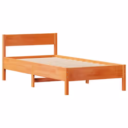 vidaXL Bed Frame with Headboard Wax Solid Wood Pine - wax brown, 90 x 200 cm - Additional view 4