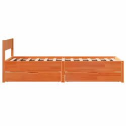vidaXL Bed Frame with Headboard Wax Solid Wood Pine - wax brown, 90 x 190 cm - Additional view 6