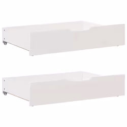 vidaXL Bed Frame with Headboard Bed Base Bedstead Solid Wood Pine - white, 200 x 200 cm - Additional view 5