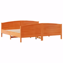 vidaXL Bed Frame with Headboard Bed Base Bedstead Solid Wood Pine - wax brown, 200 x 200 cm - Additional view 4