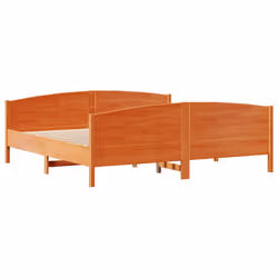 vidaXL Bed Frame with Headboard Bed Base Bedstead Solid Wood Pine - wax brown, 180 x 200 cm - Additional view 4