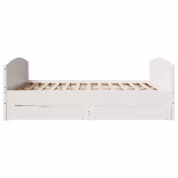 vidaXL Bed Frame with Headboard Bed Base Bedstead Solid Wood Pine - white, 160 x 200 cm - Additional view 6