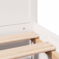 vidaXL Bed Frame with Headboard Bed Base Bedstead Solid Wood Pine - white, 160 x 200 cm - Additional view 9