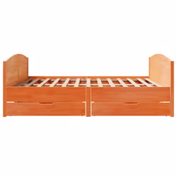 vidaXL Bed Frame with Headboard Bed Base Bedstead Solid Wood Pine - wax brown, 160 x 200 cm - Additional view 6