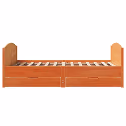 vidaXL Bed Frame with Headboard Bed Base Bedstead Solid Wood Pine - wax brown, 120 x 200 cm - Additional view 6