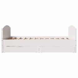 vidaXL Bed Frame with Headboard Bed Base Bedstead Solid Wood Pine - white, 140 x 190 cm - Additional view 6