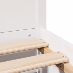 vidaXL Bed Frame with Headboard Bed Base Bedstead Solid Wood Pine - white, 140 x 190 cm - Additional view 9