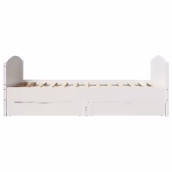 vidaXL Bed Frame with Headboard Bed Base Bedstead Solid Wood Pine - white, 120 x 190 cm - Additional view 6