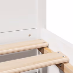 vidaXL Bed Frame with Headboard Bed Base Bedstead Solid Wood Pine - white, 120 x 190 cm - Additional view 9