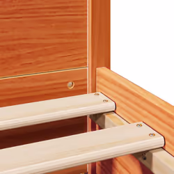 vidaXL Bed Frame with Headboard Bed Base Bedstead Solid Wood Pine - wax brown, 100 x 200 cm - Additional view 9