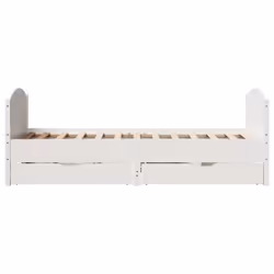 vidaXL Bed Frame with Headboard Bed Base Bedstead Solid Wood Pine - white, 90 x 200 cm - Additional view 6