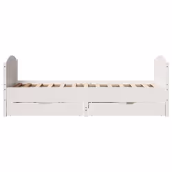 vidaXL Bed Frame with Headboard Bed Base Bedstead Solid Wood Pine - white, 90 x 190 cm - Additional view 6