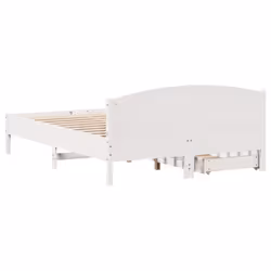 vidaXL Bed Frame with Headboard Bed Base Wax Solid Wood Pine - white, 160 x 200 cm - Additional view 7