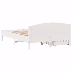 vidaXL Bed Frame with Headboard Bed Base Wax Solid Wood Pine - white, 120 x 200 cm - Additional view 7