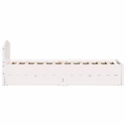 vidaXL Bed Frame with Headboard Bed Base Wax Solid Wood Pine - white, 90 x 200 cm - Additional view 6
