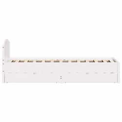 vidaXL Bed Frame with Headboard Bed Base Wax Solid Wood Pine - white, 75 x 190 cm - Additional view 6