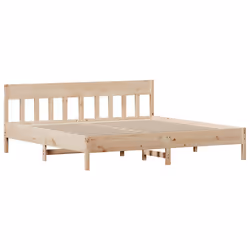 vidaXL Bed Frame with Headboard Bed Base Solid Wood Pine - natural, 180 x 200 cm