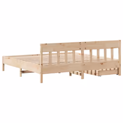 vidaXL Bed Frame with Headboard Bed Base Solid Wood Pine - natural, 180 x 200 cm - Additional view 6