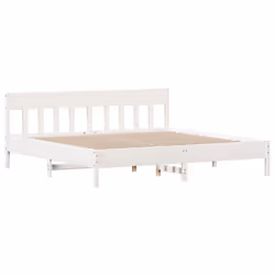 vidaXL Bed Frame with Headboard Bed Base Solid Wood Pine - white, 180 x 200 cm - Additional view 4