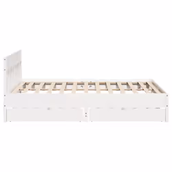 vidaXL Bed Frame with Headboard Bed Base Solid Wood Pine - white, 180 x 200 cm - Additional view 6