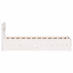 vidaXL Bed Frame with Headboard Bed Base Solid Wood Pine - white, 90 x 200 cm - Additional view 6