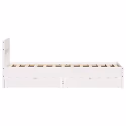 vidaXL Bed Frame with Headboard Bed Base Solid Wood Pine - white, 90 x 190 cm - Additional view 6
