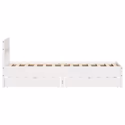 vidaXL Bed Frame with Headboard Bed Base Solid Wood Pine - white, 75 x 190 cm - Additional view 6