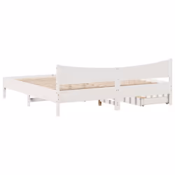 vidaXL Bed Frame with Drawers Bed Base Solid Wood Pine - white, 180 x 200 cm - Additional view 7