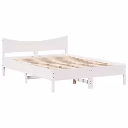 vidaXL Bed Frame with Drawers Bed Base Solid Wood Pine - white, 150 x 200 cm - Additional view 4