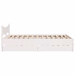 vidaXL Bed Frame with Drawers Bed Base Solid Wood Pine - white, 150 x 200 cm - Additional view 6