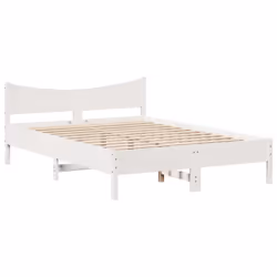 vidaXL Bed Frame with Drawers Bed Base Solid Wood Pine - white, 140 x 200 cm - Additional view 4
