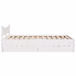 vidaXL Bed Frame with Drawers Bed Base Solid Wood Pine - white, 140 x 200 cm - Additional view 6