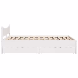 vidaXL Bed Frame with Drawers Bed Base Solid Wood Pine - white, 140 x 190 cm - Additional view 6