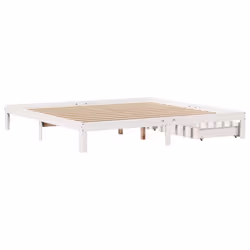 vidaXL Bed Frame with Drawers Bed Wax Solid Wood Pine - white, 180 x 200 cm - Additional view 7