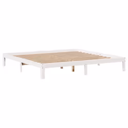 vidaXL Bed Frame with Drawers Bed Wax Solid Wood Pine - white, 200 x 200 cm - Additional view 4