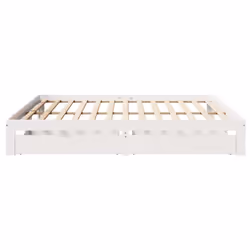 vidaXL Bed Frame with Drawers Bed Wax Solid Wood Pine - white, 200 x 200 cm - Additional view 6