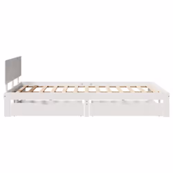 vidaXL Bed Frame with Drawers Bed Base Solid Wood Pine - white, 120 x 190 cm - Additional view 4