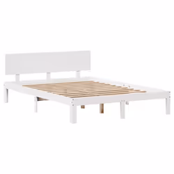 vidaXL Bed Frame with Drawers Bed Base Solid Wood Pine - white, 120 x 190 cm - Additional view 6