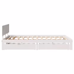 vidaXL Bed Frame with Drawers Bed Base Solid Wood Pine - white, 135 x 190 cm - Additional view 4