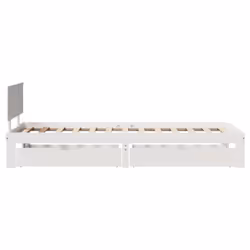 vidaXL Bed Frame with Drawers Bed Base Solid Wood Pine - white, 100 x 200 cm - Additional view 4