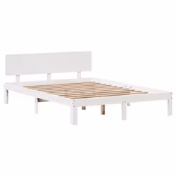 vidaXL Bed Frame with Drawers Bed Base Solid Wood Pine - white, 140 x 200 cm - Additional view 6
