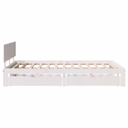 vidaXL Bed Frame with Drawers Bed Base Solid Wood Pine - white, 150 x 200 cm - Additional view 4