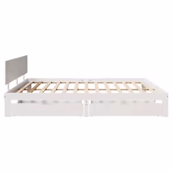 vidaXL Bed Frame with Drawers Bed Base Solid Wood Pine - white, 200 x 200 cm - Additional view 4